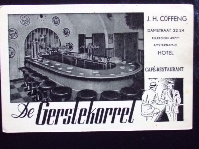 Amsterdam Damstraat Hotel Cafe De Gerstekorrel (J.M. Coffeng, Ophalen of Verzenden, Voor 1920, Noord-Holland
