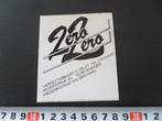 sticker ZERO ZERO delft scheveningen den haag, Ophalen, Zo goed als nieuw