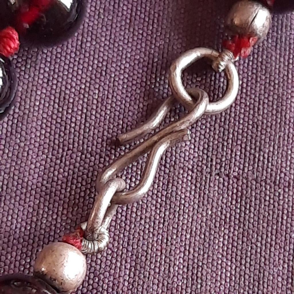 Halsketting Granaat Kleurig Glas, Sieraden, Tassen en Uiterlijk, Kettingen, Verzenden, Zo goed als nieuw, Rood, Overige materialen