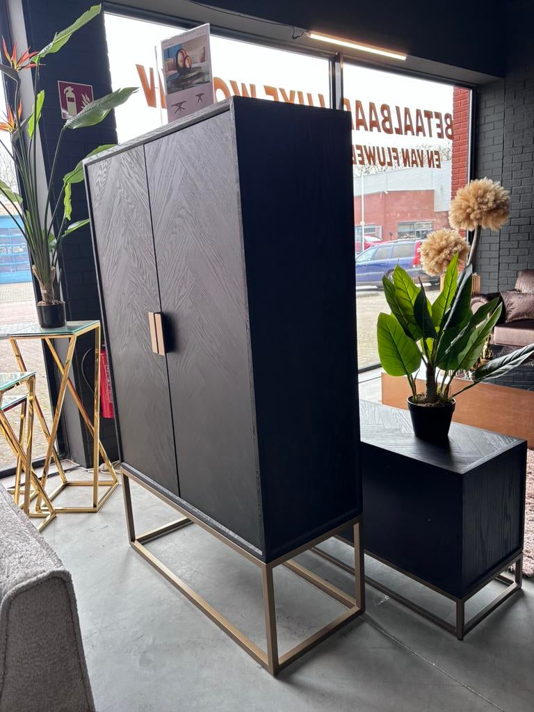 Wandkast Blackbone Richmond Interiors brass gold, Ophalen, Zo goed als nieuw, Minder dan 150 cm, 150 tot 200 cm