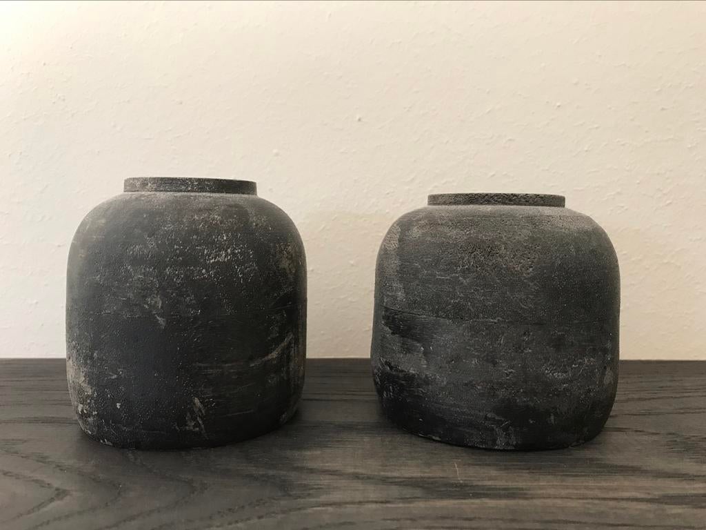 Houten lepelpotjes Aura Peeperkorn stoer - sober - landelijk, Overige materialen, Overige kleuren, Ophalen of Verzenden, Zo goed als nieuw