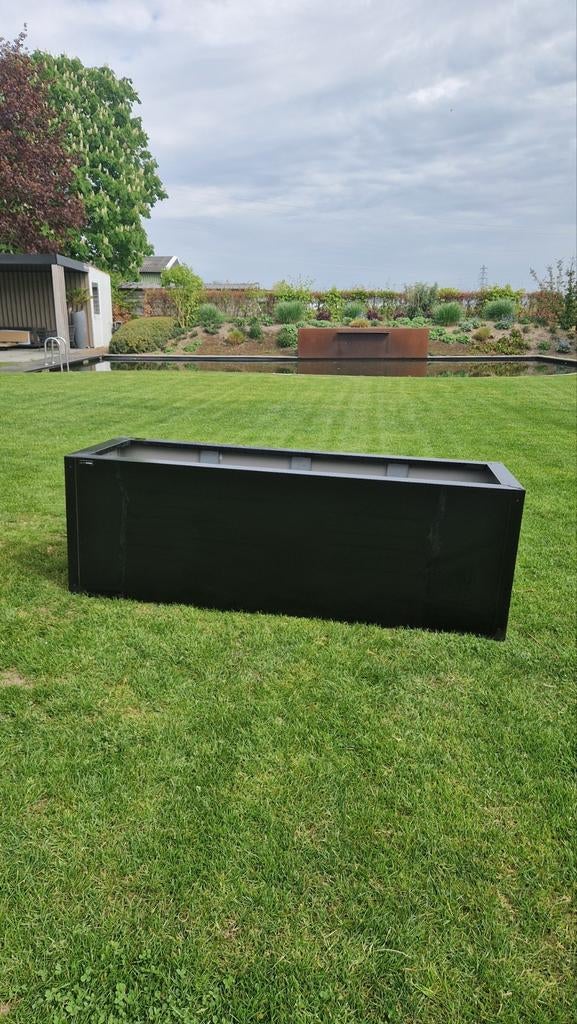 Stalen zwarte plantenbak met transportschade 150x50x50 cm, Ophalen, 100 cm of meer, Nieuw, Balkon