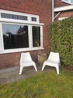 2 witte kunststof tuinstoelen/loungestoel ikea Vago (Skarpö), Ophalen, Gebruikt, Kunststof