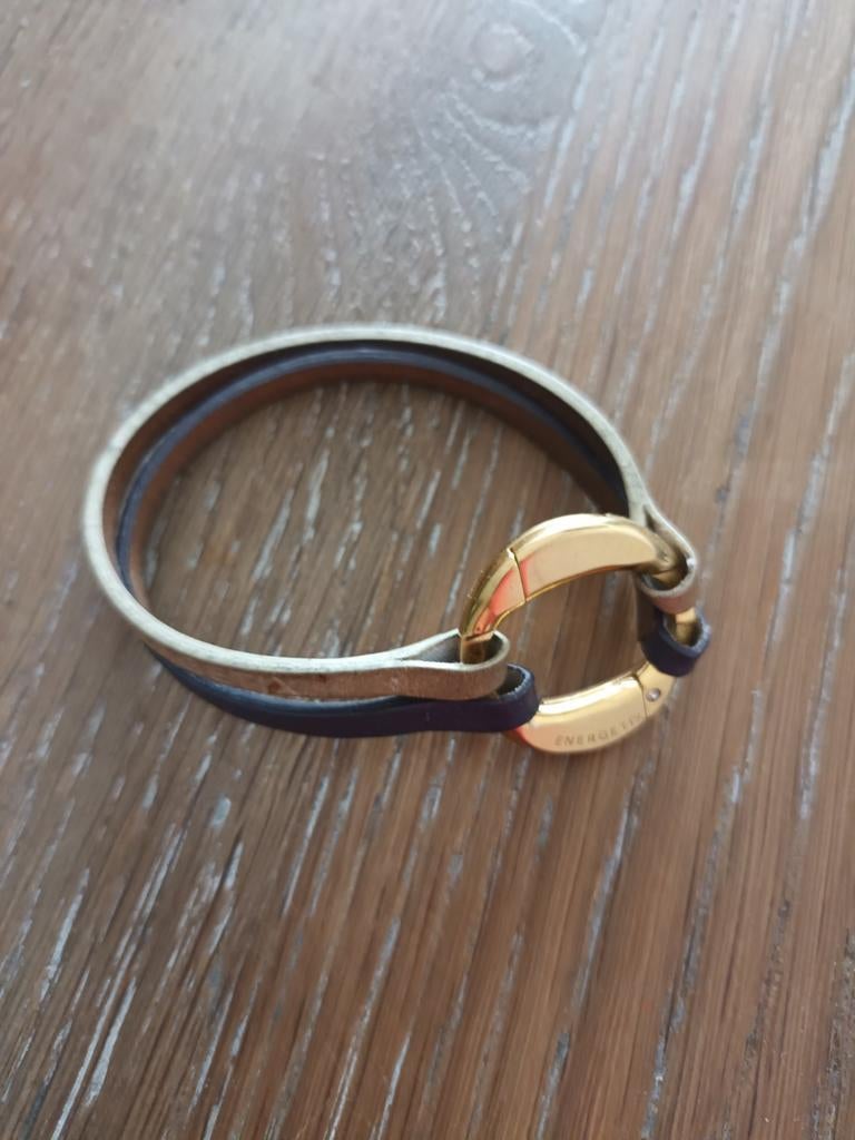 Energetix armband goud, leren bandje, magneetsieraden, Sieraden, Tassen en Uiterlijk, Armbanden, Ophalen, Gebruikt