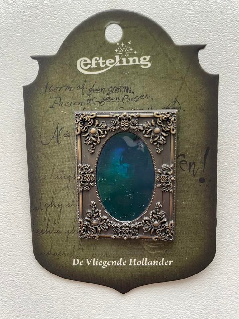 Efteling pin De Vliegende Hollander op kaartje EPP 487, Verzamelen, Efteling, Ophalen of Verzenden, Zo goed als nieuw, Button of Speldje