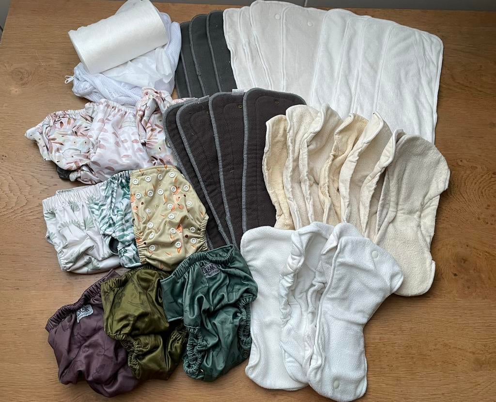 Pakket wasbare luiers, Ophalen of Verzenden, Zo goed als nieuw