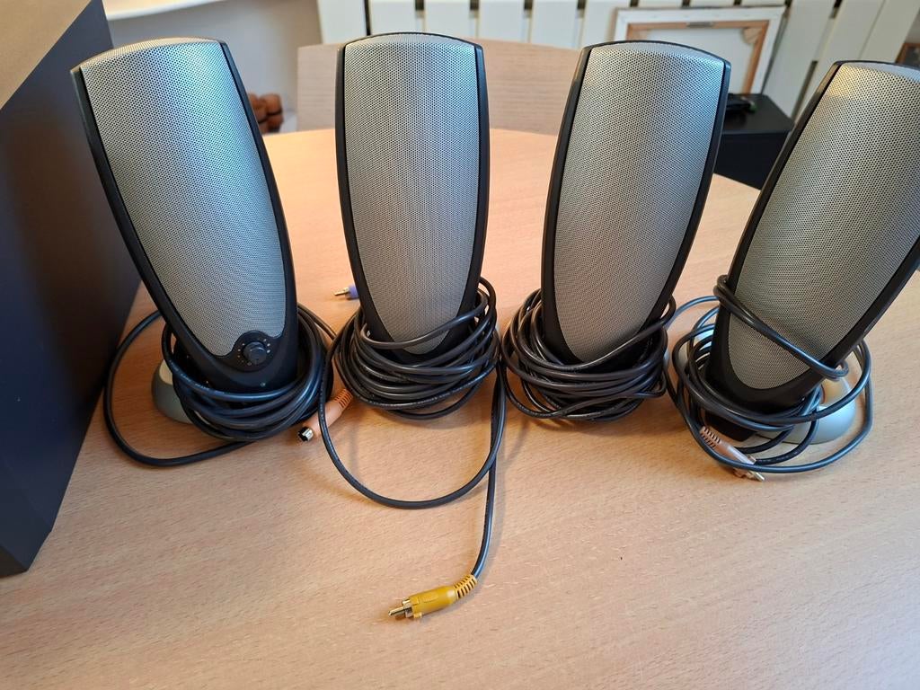 Altec Lansing Surroundset met subwoofer, Gebruikt, 60 tot 120 watt, Complete surroundset, Ophalen