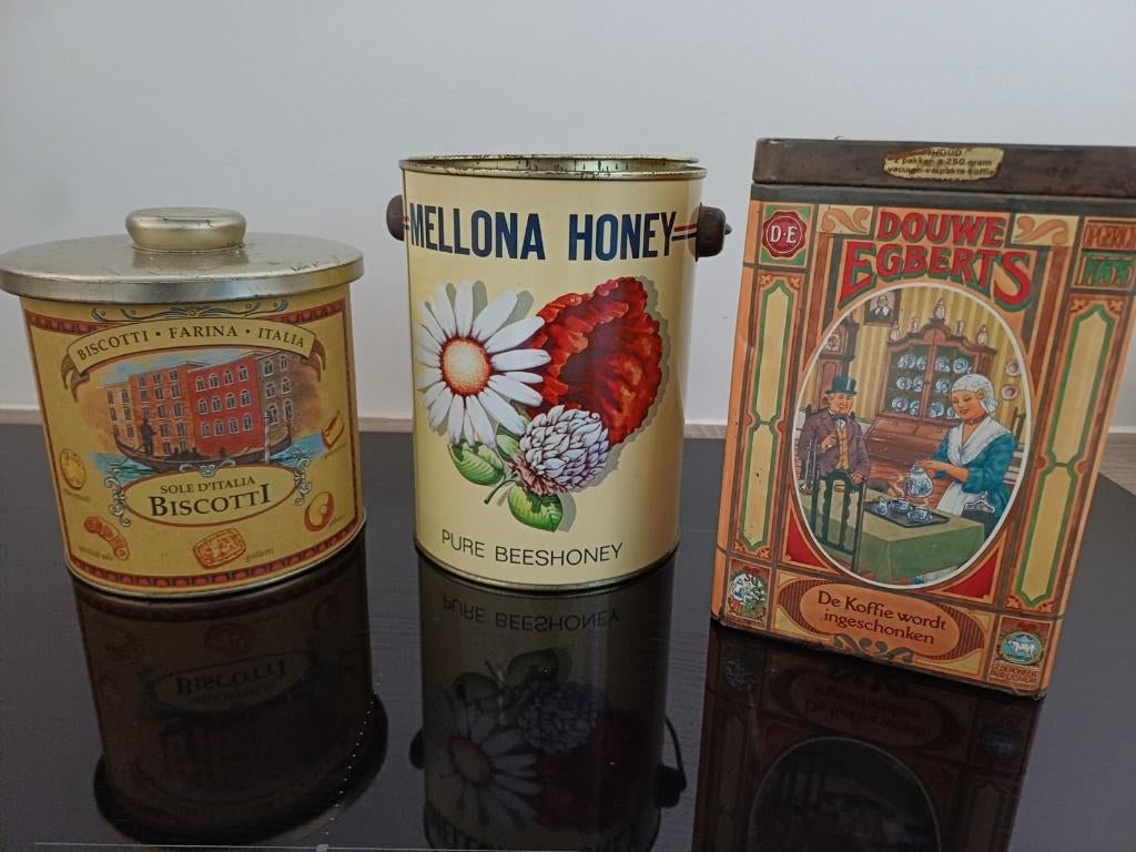 Vintage blikken, Verzamelen, Blikken, Ophalen of Verzenden, Gebruikt, Overige