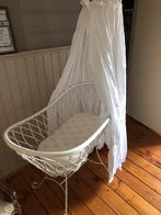 Brocante Witte Wieg met Hemel - Charmant en Klassiek, Ophalen of Verzenden, Gebruikt, Wieg