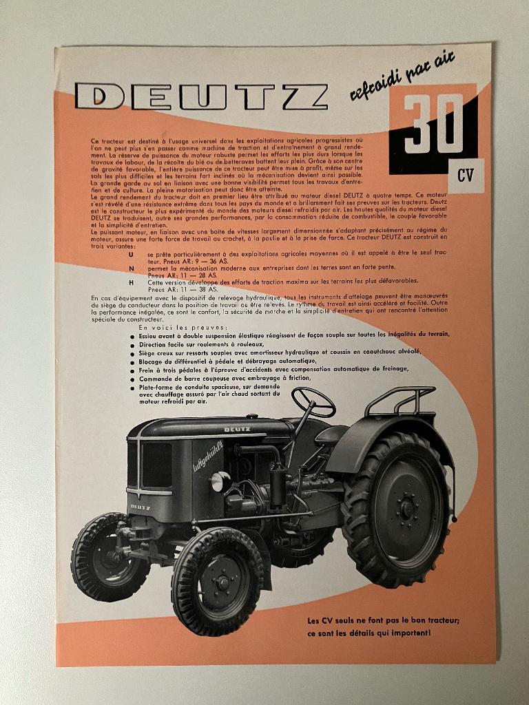 Deutz trekker tractor folder brochure, Ophalen of Verzenden, Gelezen