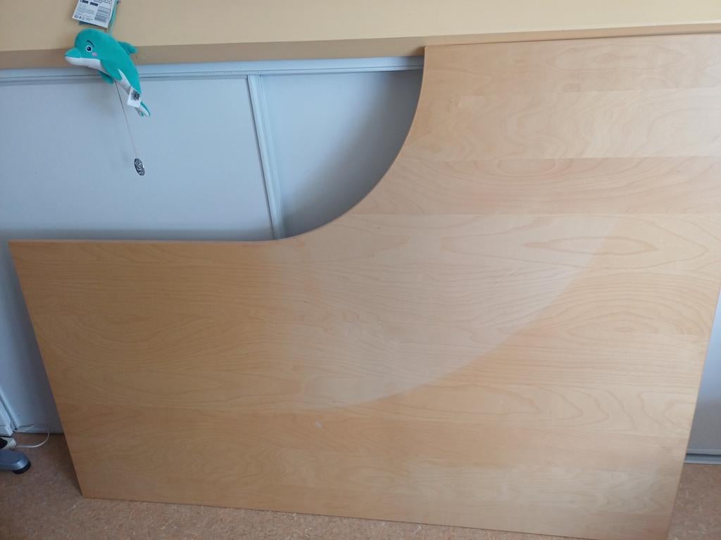 Houten bedframe met gebogen hoofdeinde - 140x200 cm, Gebruikt, Modern, Scandinavisch, Beige, Tweepersoons