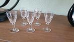 Set van 5 vintage kristal borrelglaasjes, Verzamelen, Glas en Borrelglaasjes, Ophalen of Verzenden, Zo goed als nieuw, Borrel- of Shotglas