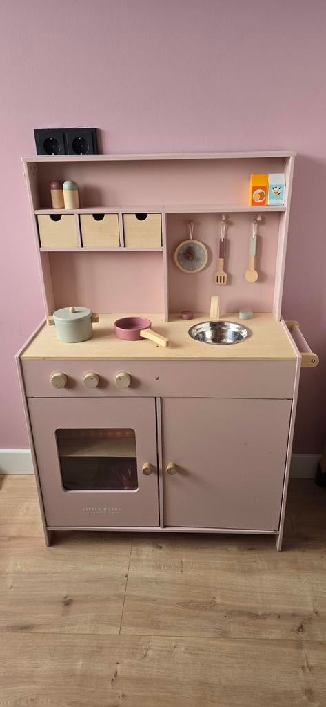 Little Dutch Roze Speelkeuken met veel accessoires, Ophalen, Gebruikt, Hout, Speelkeuken