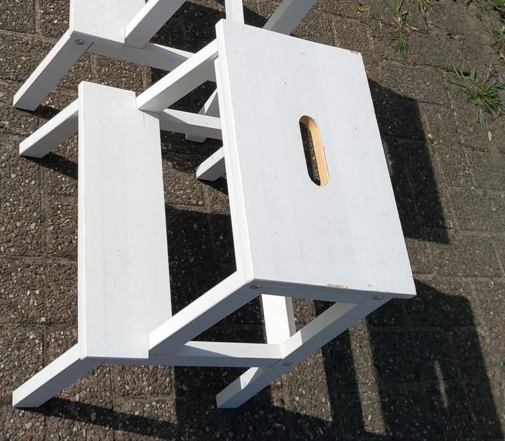 Bijzet krukje / opstapje, Ophalen of Verzenden, Rechthoekig, Hout