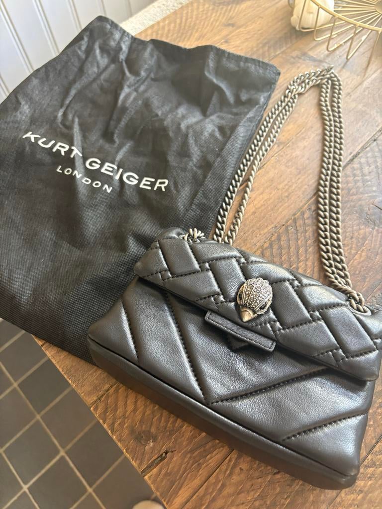 Kurt Geiger London Kensington Tas Zwart, Ophalen, Zo goed als nieuw, Zwart, Schoudertasje