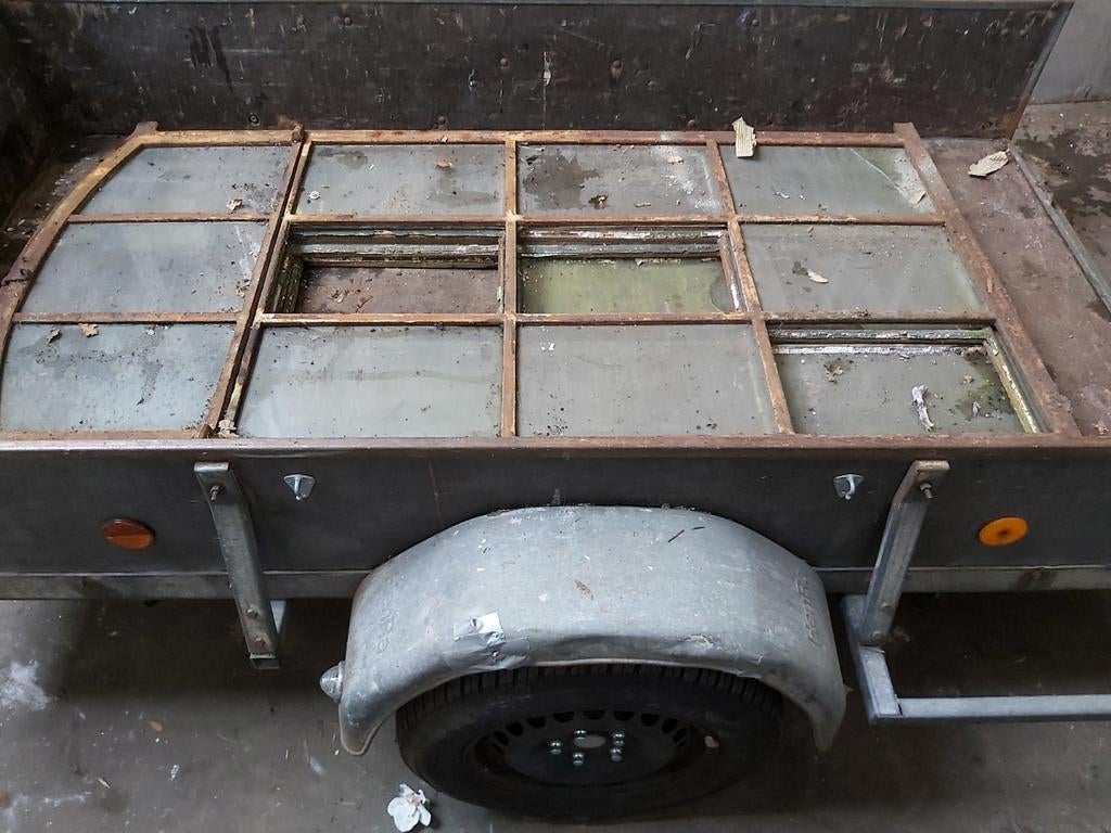 4x Gietijzeren Fabrieks Raam kozijn: 1.88x1.01m, Ophalen of Verzenden