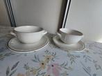 2 Soepkommen op schotel "Cortina 2000 Gold" Villeroy & Boch, Ophalen of Verzenden, Zo goed als nieuw, Kom(men), Overige stijlen