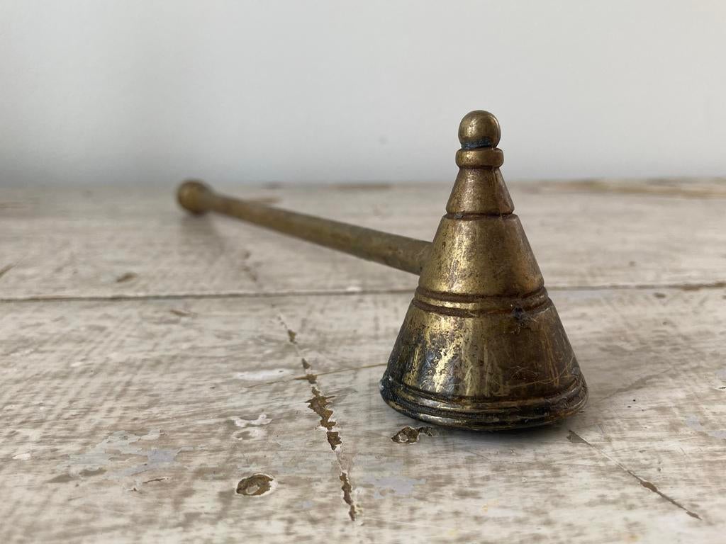 Vintage Messing Kaarsendover - Sierlijk & Antiek, met patina, Ophalen of Verzenden, Koper of Brons