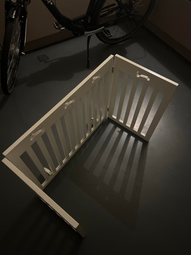 Honden hek wit - inklapbaar, Dieren en Toebehoren, Honden-accessoires, Ophalen, Gebruikt