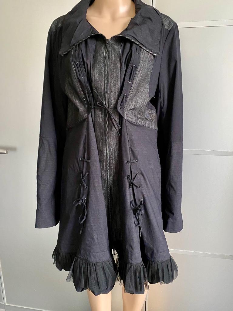 H955 Lauren Vidal: maat L/XL=42 jas tussenjas parka zwart, Zwart, Maat 42/44 (L), Lauren Vidal, Ophalen of Verzenden