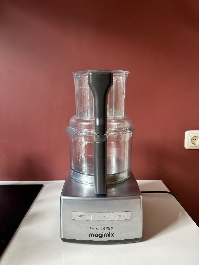 Zeer complete Magimix 4200 XL mat chroom met smoothiekit, 2 snelheden, 3 tot 4 liter, Ophalen of Verzenden, Zo goed als nieuw