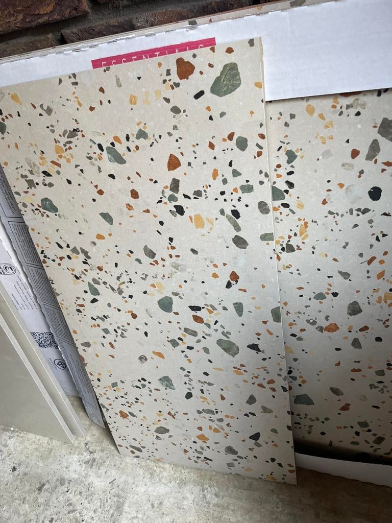 Vloertegel terrazzo Jagonu 60x60, Doe-het-zelf en Verbouw, Tegels, Ophalen, Zo goed als nieuw, Minder dan 5 m², Vloertegels