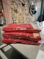 Plaid 100% Wol rood geweven visgraad met franjes 140x200cm, Ophalen, Nieuw