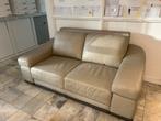 Comfortabele witte leren bank, Ophalen, Gebruikt, Tweepersoons, 200 tot 250 cm