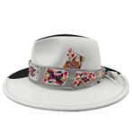 Witte zwarte fedora met band / heren dames zomerhoed, Kleding | Heren, Hoeden en Petten, Verzenden, Nieuw, Hoed