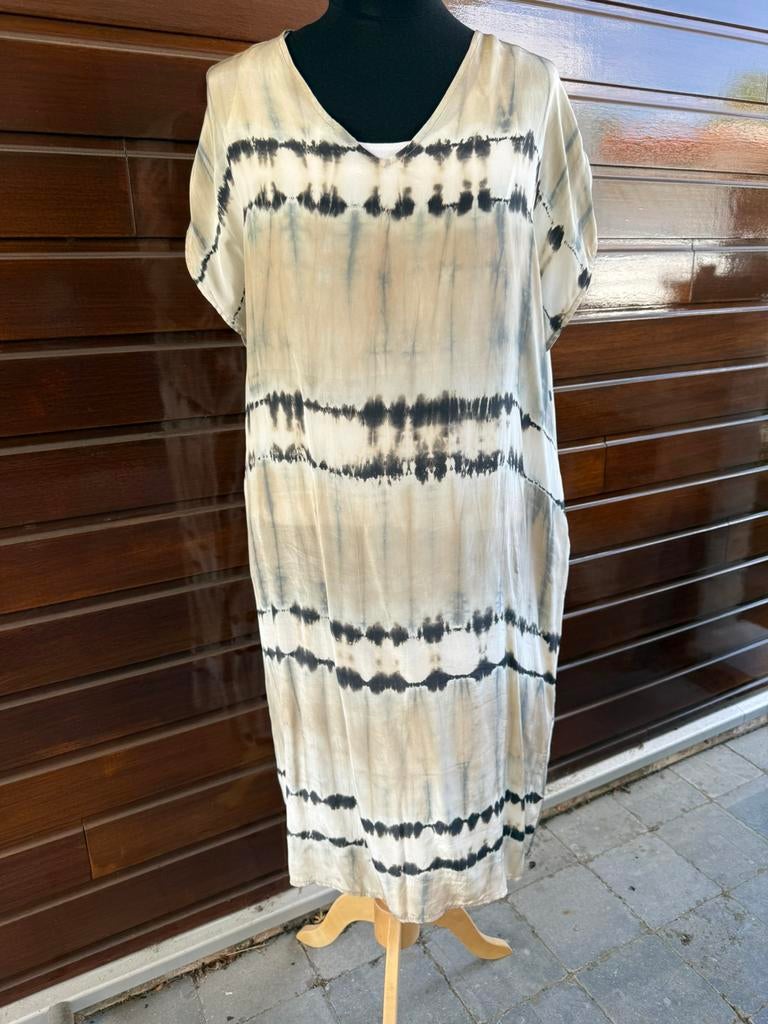 Zomerjurk van zijde, Kleding | Dames, Jurken, Maat 38/40 (M), Bruin, Verzenden, Zo goed als nieuw