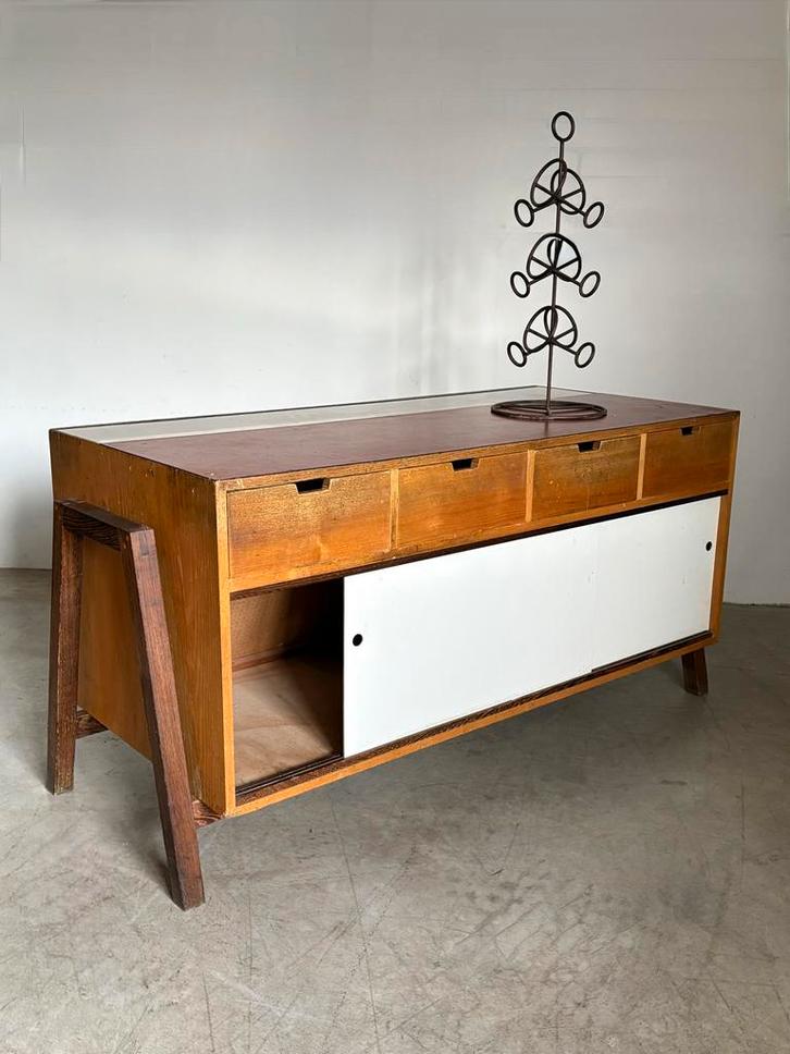 Vintage toonbank met laden en schuifdeuren, Huis en Inrichting, Kasten | Vitrinekasten, Gebruikt, Minder dan 100 cm, 50 tot 100 cm