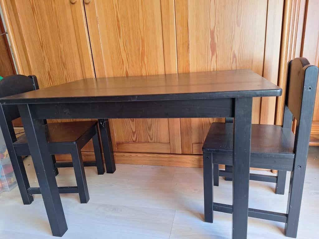 Kinder tafel + 2 stoelen, Huis en Inrichting, Tafels | Eettafels, Ophalen, Minder dan 50 cm, Gebruikt, 50 tot 100 cm