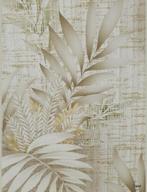 4758 Vintage varen behang jute structuur botanisch 80s swiet, Ophalen of Verzenden, 50 tot 75 m², Beige