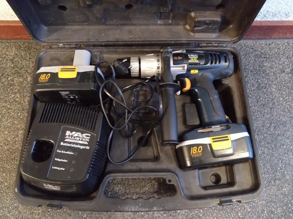 Mac Allister 18V Accu Klopboormachine met Koffer, Gebruikt, Ophalen of Verzenden, Boor- en Schroefmachine, Minder dan 400 watt