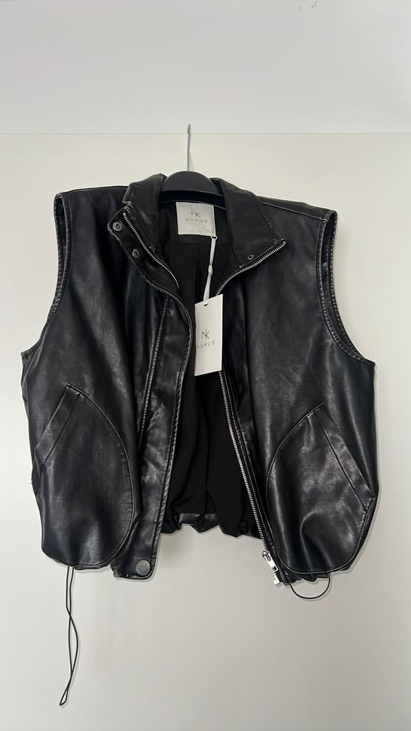 Bomber giket leer M, Ophalen of Verzenden, Zo goed als nieuw, Zwart