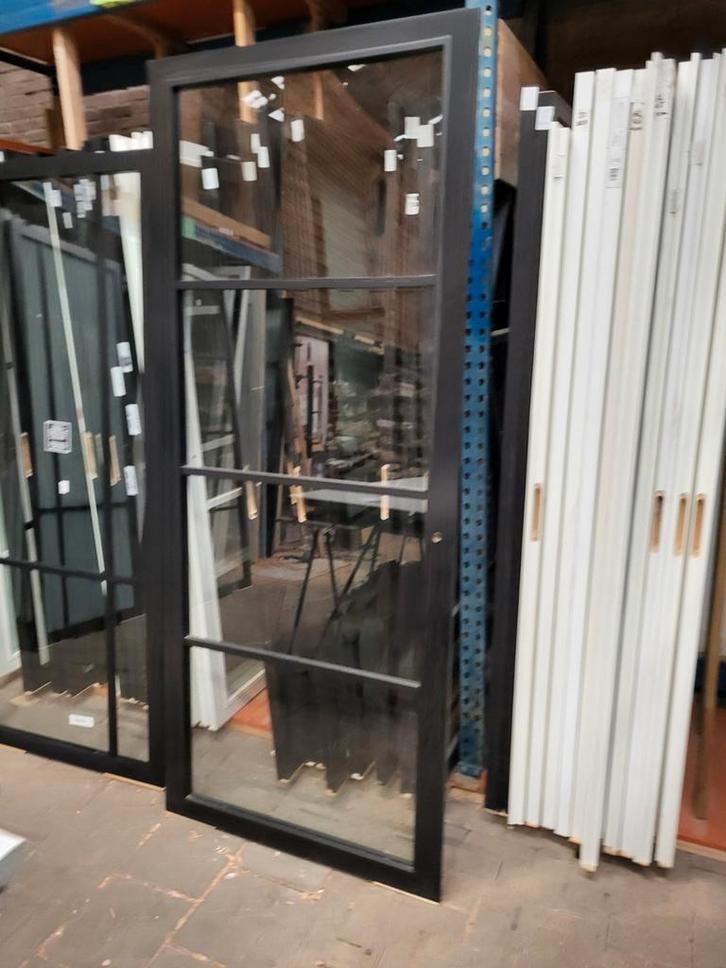 93x231,5cm binnendeur opdek links staallook zwart SK49, Doe-het-zelf en Verbouw, Deuren en Horren, Nieuw, Binnendeur, 215 cm of meer