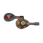 2x Vintage broche Micro mozaïek mandoline, Sieraden, Tassen en Uiterlijk, Broches, Overige materialen, 4 tot 7 cm, Gebruikt, Overige kleuren