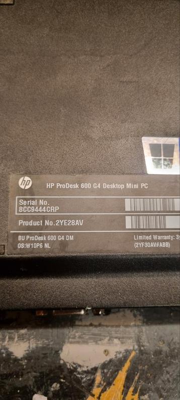 HP ProDesk 600 G4 Mini PC - Compact en Krachtig beschikbaar voor biedingen