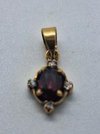 8 Karaat gouden hanger met granaat, Ophalen of Verzenden, Goud, Goud