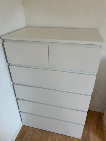 MALM kast IKEA wit hoog 6 lades ladenkast ladekast kleding beschikbaar voor biedingen