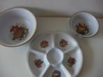 2 x Flora Gouda plateel keramiek schalen jr.ca.1960., Porselein of Keramiek, Schaal, Rond, Ophalen of Verzenden