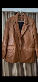 Bruine Nep Leren Blazer colbert jasje Maat M, Maat 38/40 (M), Bruin, Nieuw, Ophalen of Verzenden