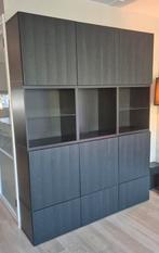 Ikea Besta wandmeubel zwartbruin / Timmerviken zwart, Huis en Inrichting, Kasten | Wandmeubels, Ophalen, 150 tot 200 cm, Zo goed als nieuw
