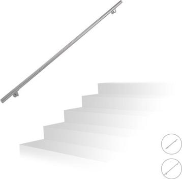trapleuning - 200 cm - rvs - geborsteld - muurmontage beschikbaar voor biedingen