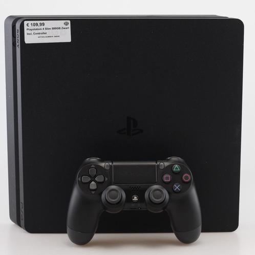 Playstation 4 Slim 500GB Zwart Incl. Controller, Spelcomputers en Games, Spelcomputers | Sony PlayStation 4, Zo goed als nieuw