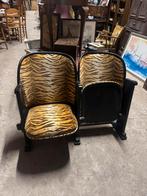 Bioscoop bank met tijgerprint vintage halbank, Ophalen of Verzenden