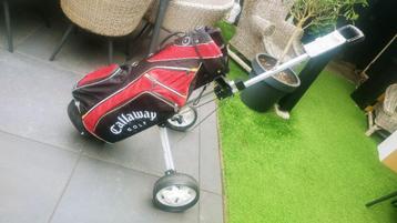 Callaway golfbag + trolley zwart-rood-wit beschikbaar voor biedingen
