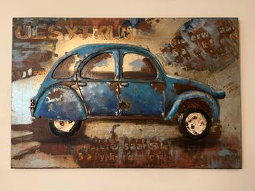 Metalen 3D Schilderij - Citroën 2CV beschikbaar voor biedingen