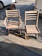 2 hardhouten tuinstoelen, Ophalen, Gebruikt, Hout, Inklapbaar