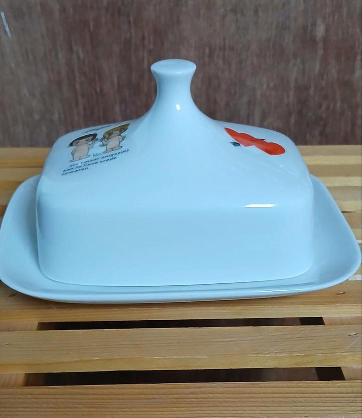 Botervloot "Liefde is" van porselein, Huis en Inrichting, Keuken | Servies, Zo goed als nieuw, Overige typen, Overige stijlen